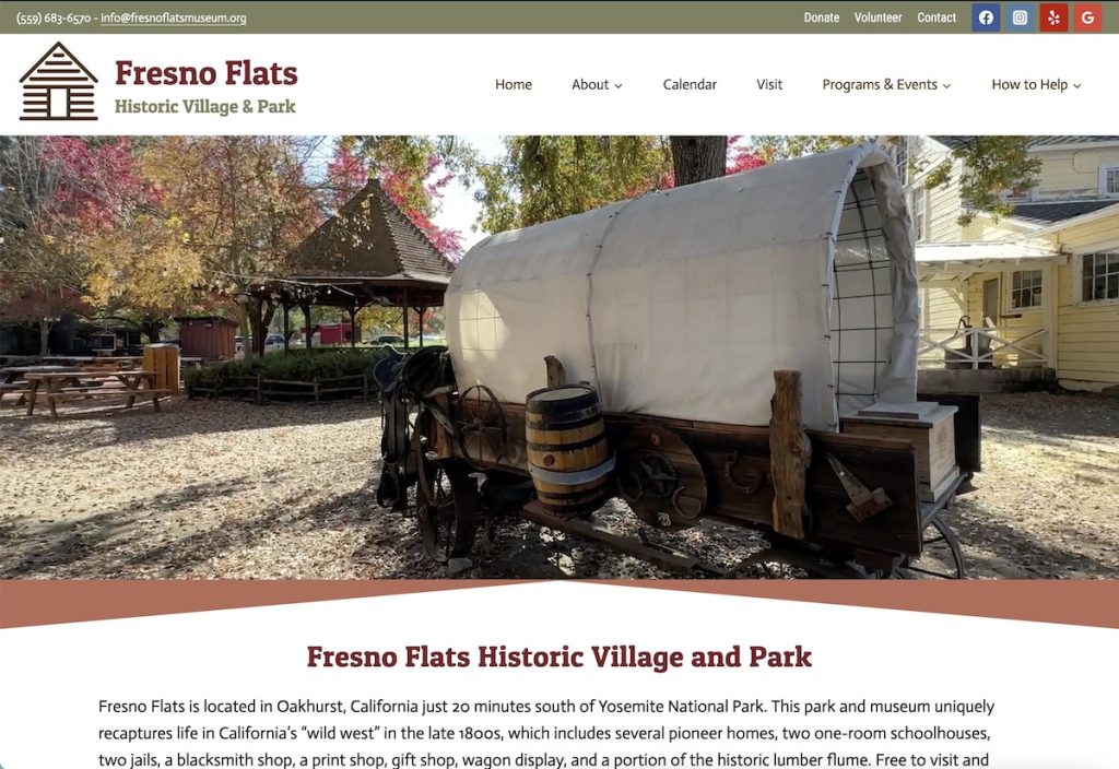 Home Page of Fresno Flats website