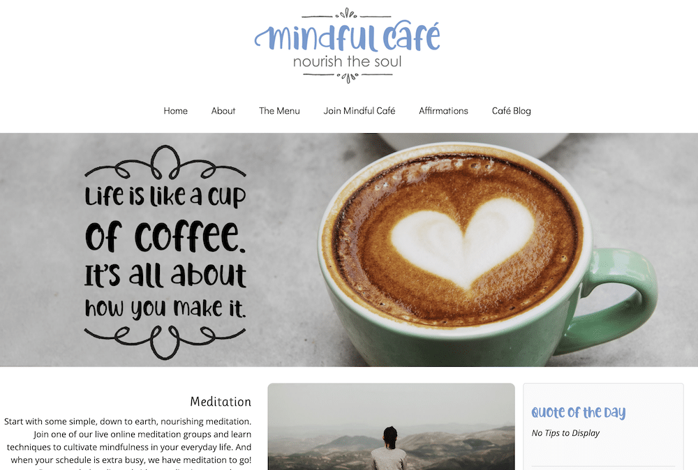 Screenshot of Mindfulcafe.life