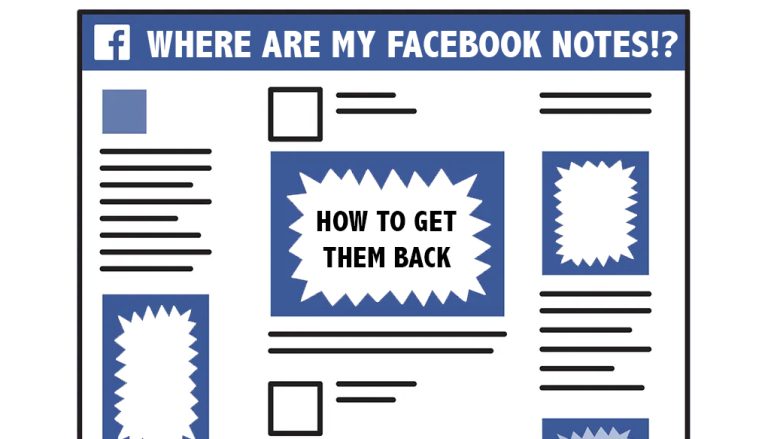 Where are My Facebook Notes? and FB screen illustration