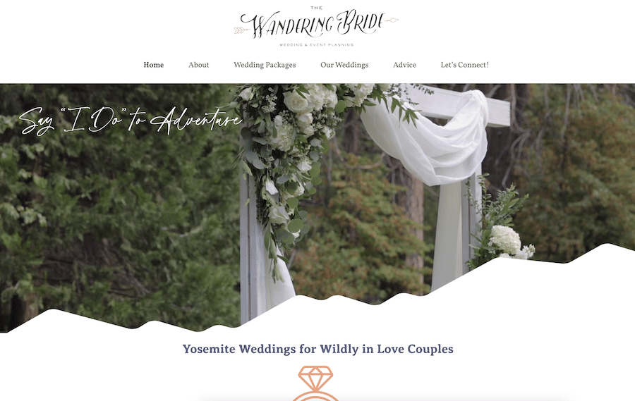 Home page of TheWanderingBride.com
