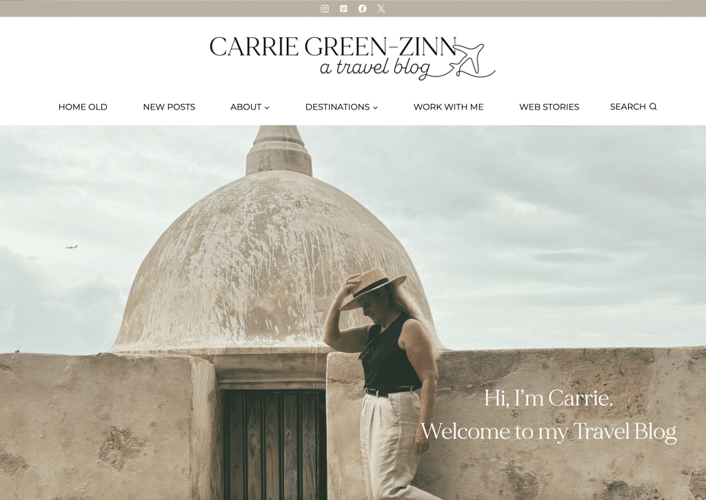 Carrie Green-Zinn Home page screenshot